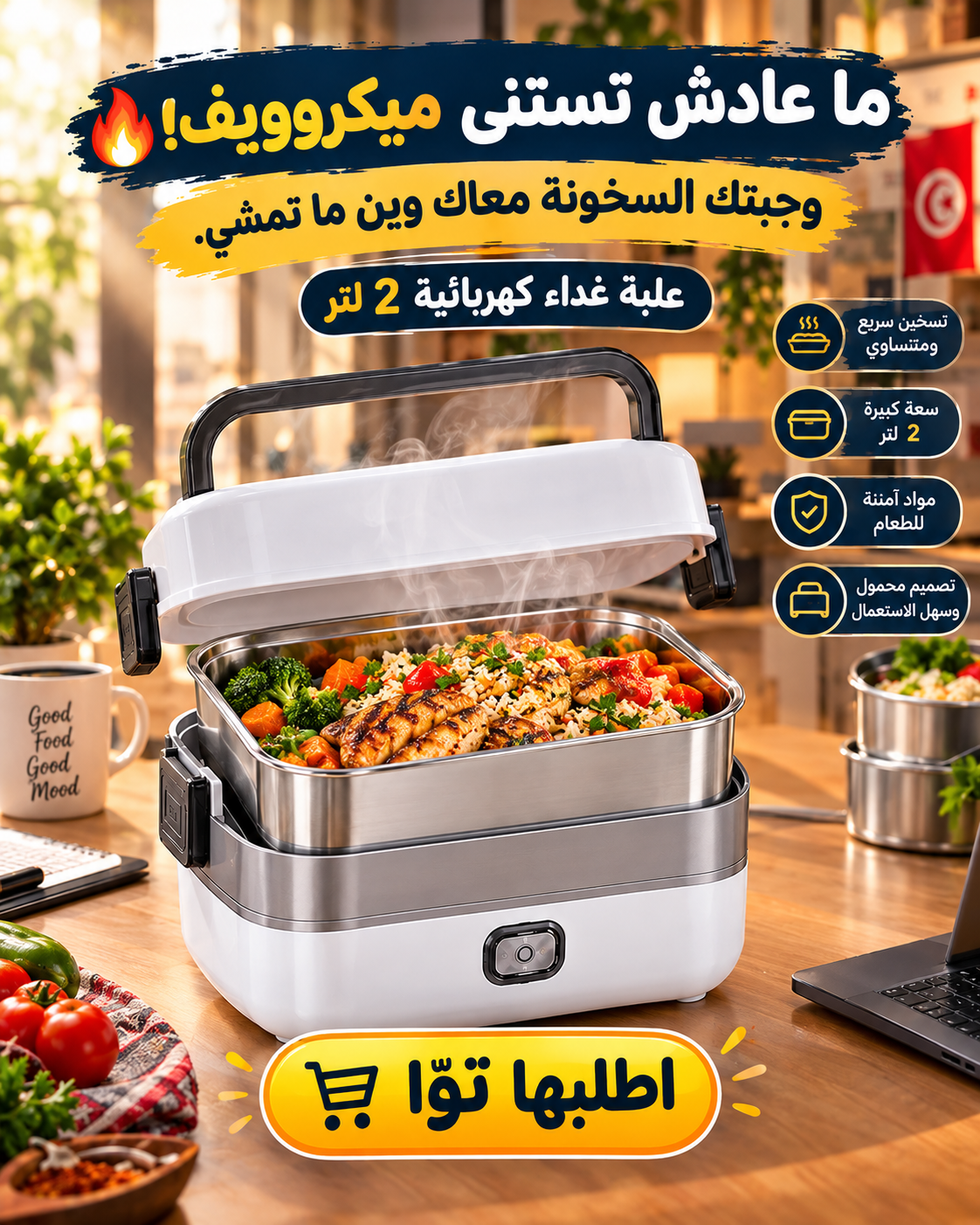 Landing image Chauffe-Repas Électrique Portable 2L